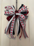 Red Lame, Black Sequin, White Sparkle, and "Love Hearts" Valentines Bow