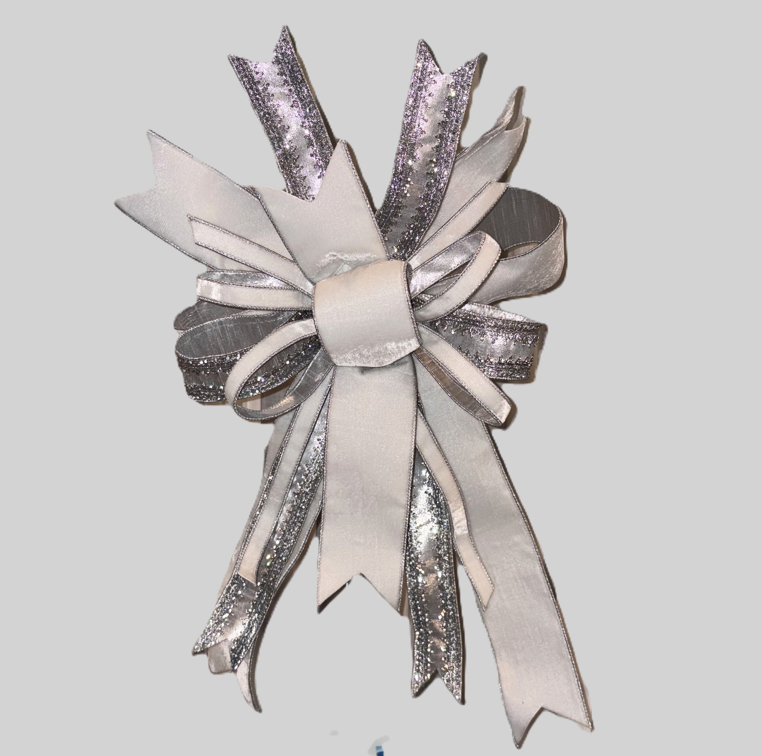 Winter White & Silver Jeweled Bow #1