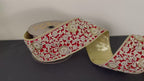 d. stevens 4" Red and Gold Heavily Embellished Ornate Ribbon